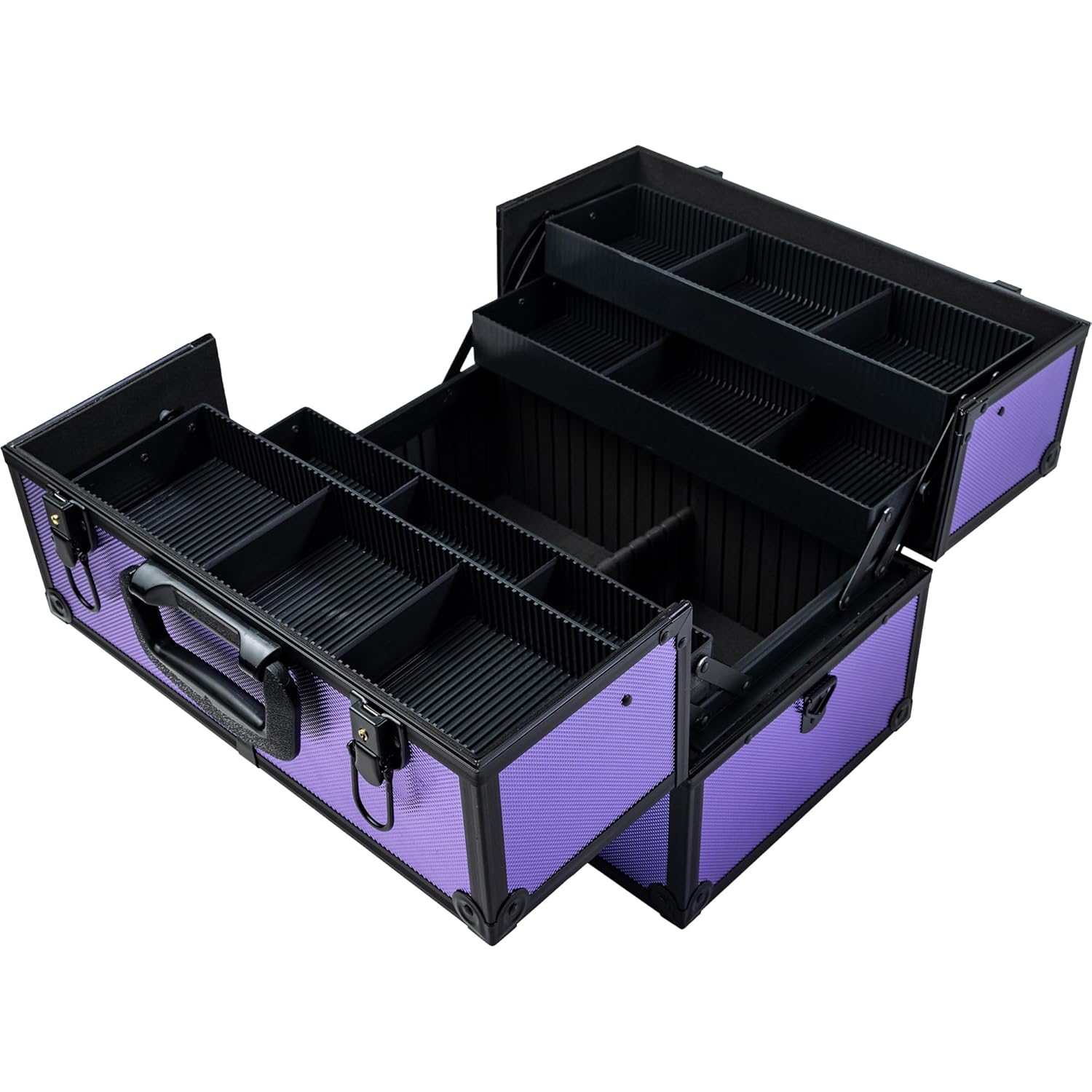 SHANY Essential Pro Makeup Train Case Cosmetic Box Portable Makeup Case Cosmetics Beauty Organizer Jewelry storage with Locks, Multi Compartments Makeup Box and Shoulder Strap - Lily