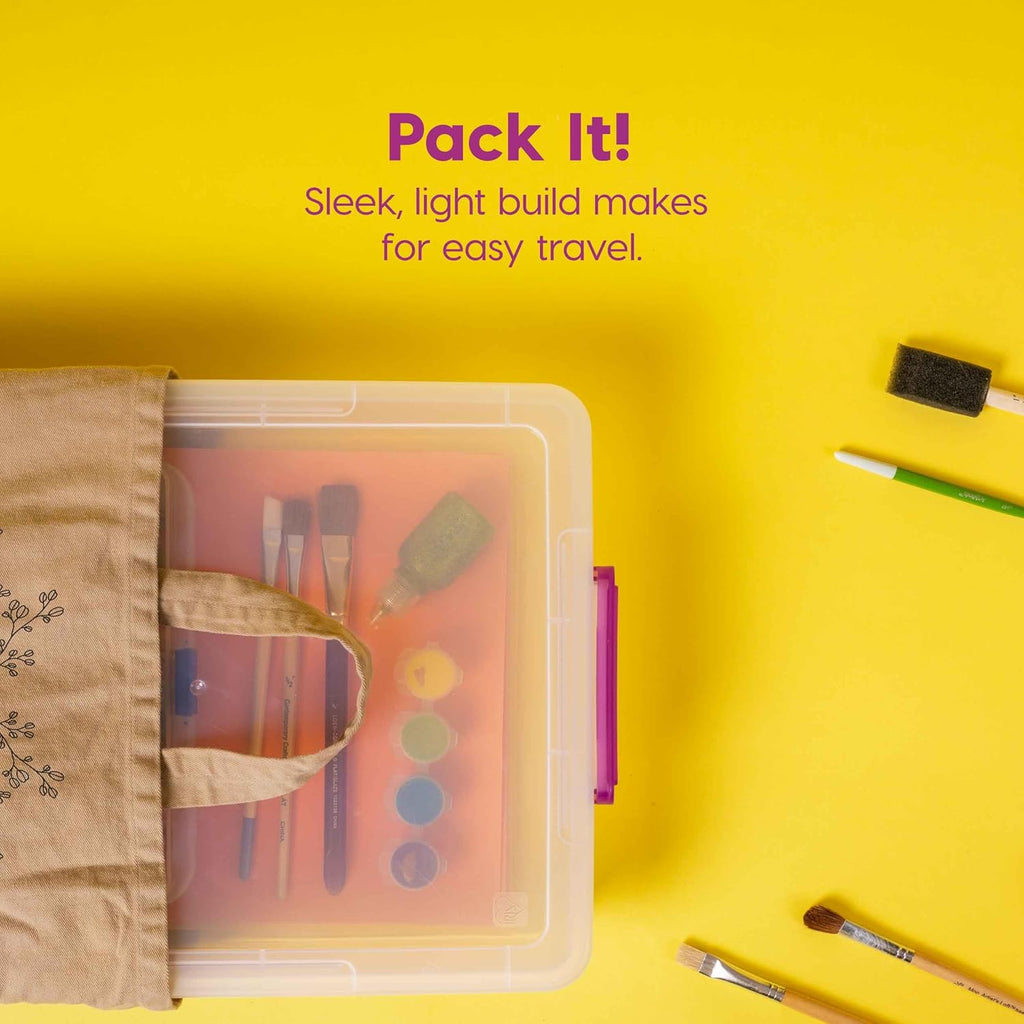 IRIS USA 6 Qt. Plastic Craft Storage Container Bins with Lids, 6 Pack, Small Art & Office Supply Organizer Tote, Sensory Bins & Boxes for Home & University, Stackable, Secure Latch Buckles, Clear