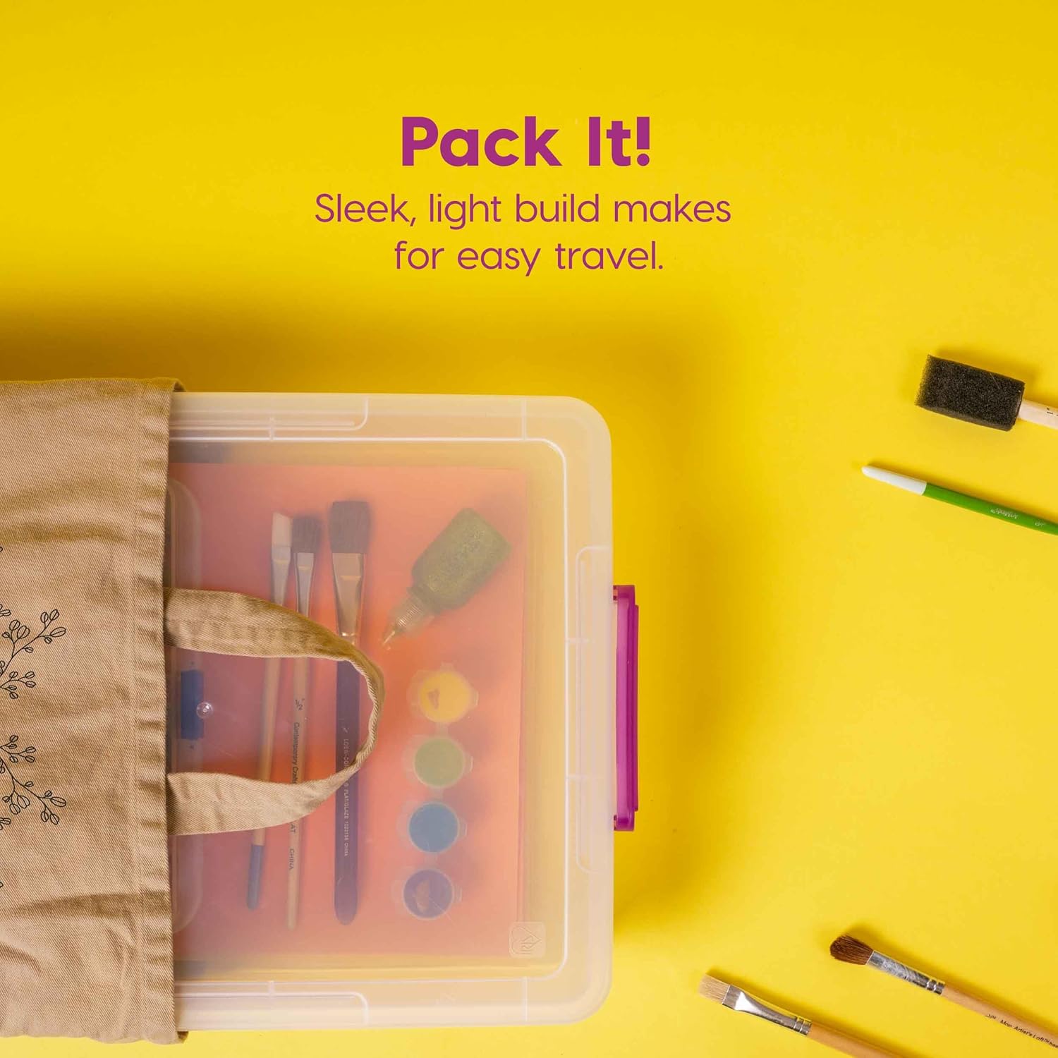 IRIS USA 6 Qt. Plastic Craft Storage Container Bins with Lids, 6 Pack, Small Art & Office Supply Organizer Tote, Sensory Bins & Boxes for Home & University, Stackable, Secure Latch Buckles, Clear