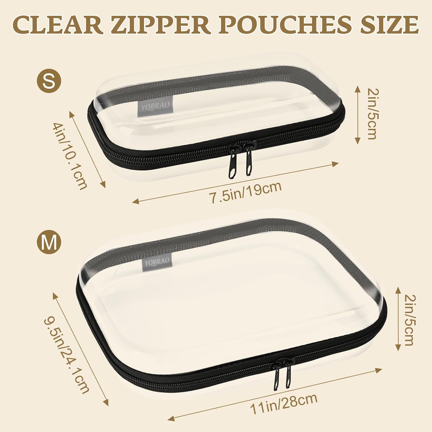 Clear Hard Shell Zipper Case 3 Pack, Hard Plastic Bag, Clear Travel Toiletry Pouch,Portable Cosmetic Bag with Zipper,Toy Storage Bins, Pencil Storage Organizer, Office Supplies Storage Case