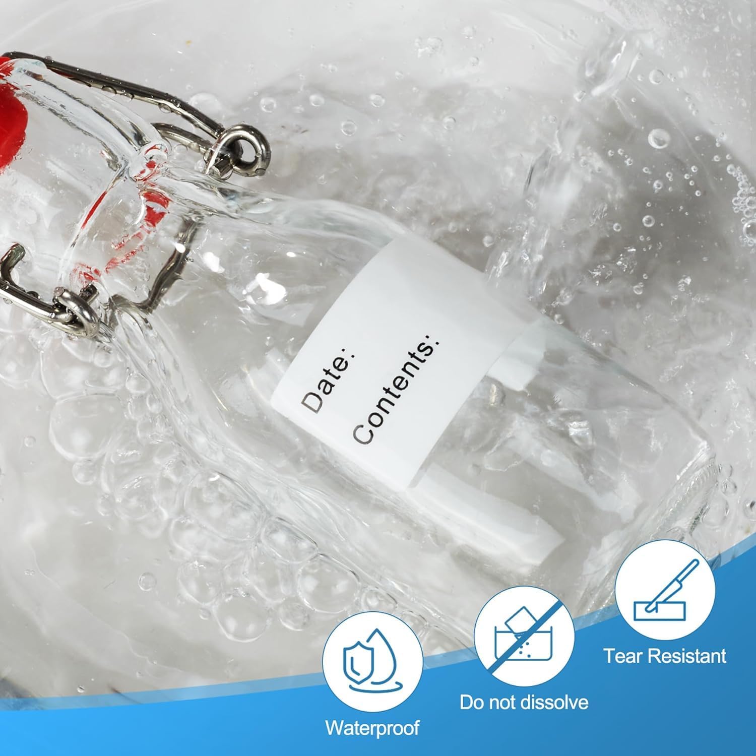 1000 Pcs Freezer Labels Pack 2, 1 x 3 Inch Refrigerator Food Labels Stickers, No Residue, Easy Peel Off, Water & Oil Resistant, Labels for Food, Freezer Bags, Jars, and Containers