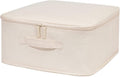 Decorative Basket Rectangular Fabric Storage Bin Organizer Basket with Handles for Clothes Storage (13.7 x 13.7 x 6.29, Beige)