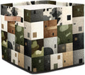 TropicalLife 13x13x13 Inch Large Fabric Storage Cube Geometric Pattern Foldable Storage Bin with Handles Organizer Boxes Cube Basket for Shelves Organizing Closet
