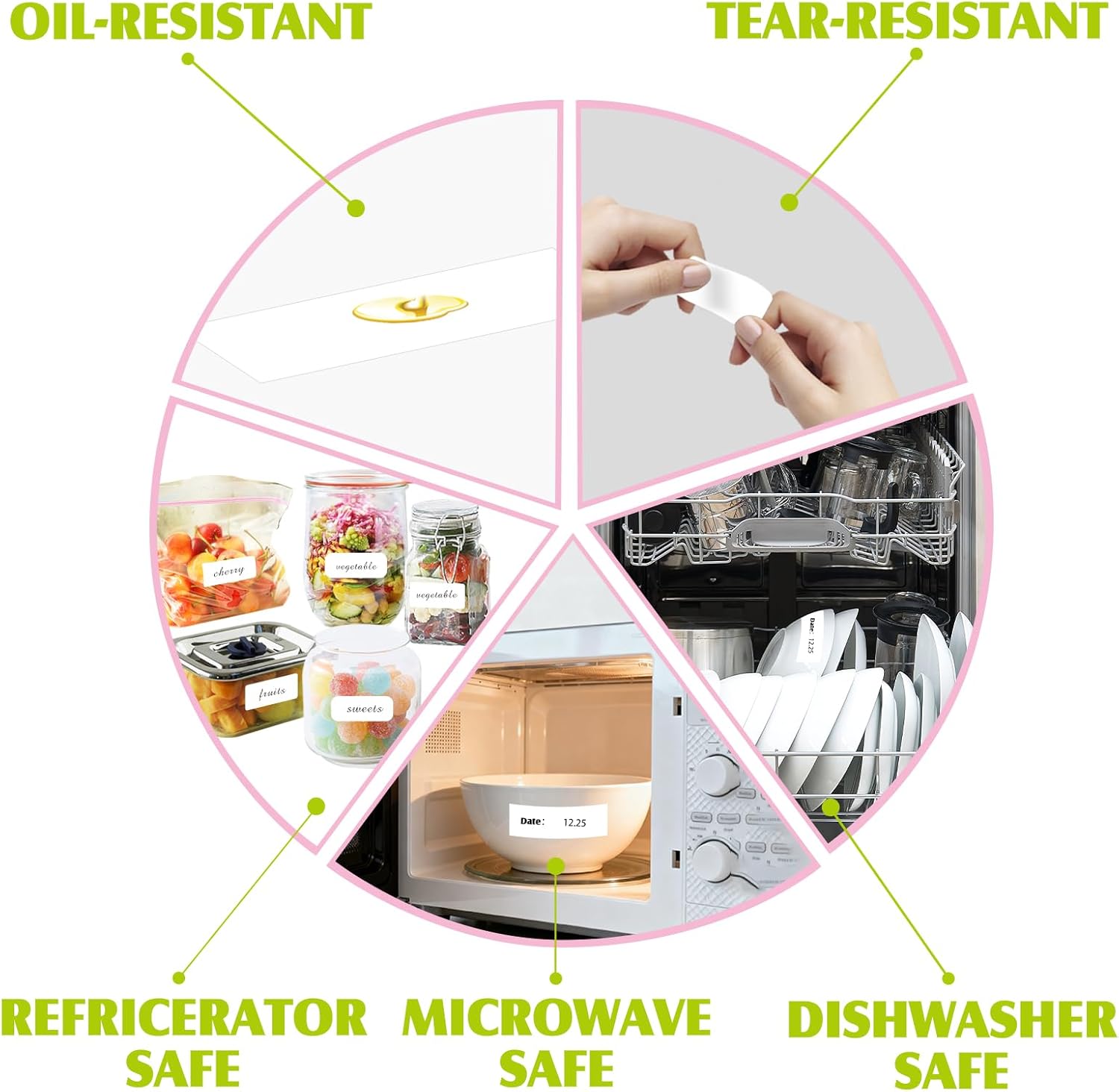 1000 Blank Removable Labels, Blank Removable Freezer Labels Water Oil Resistant with Perforation Line for Food Containers Jars Pantry Organization (Each Measures 1x 2 Inch)