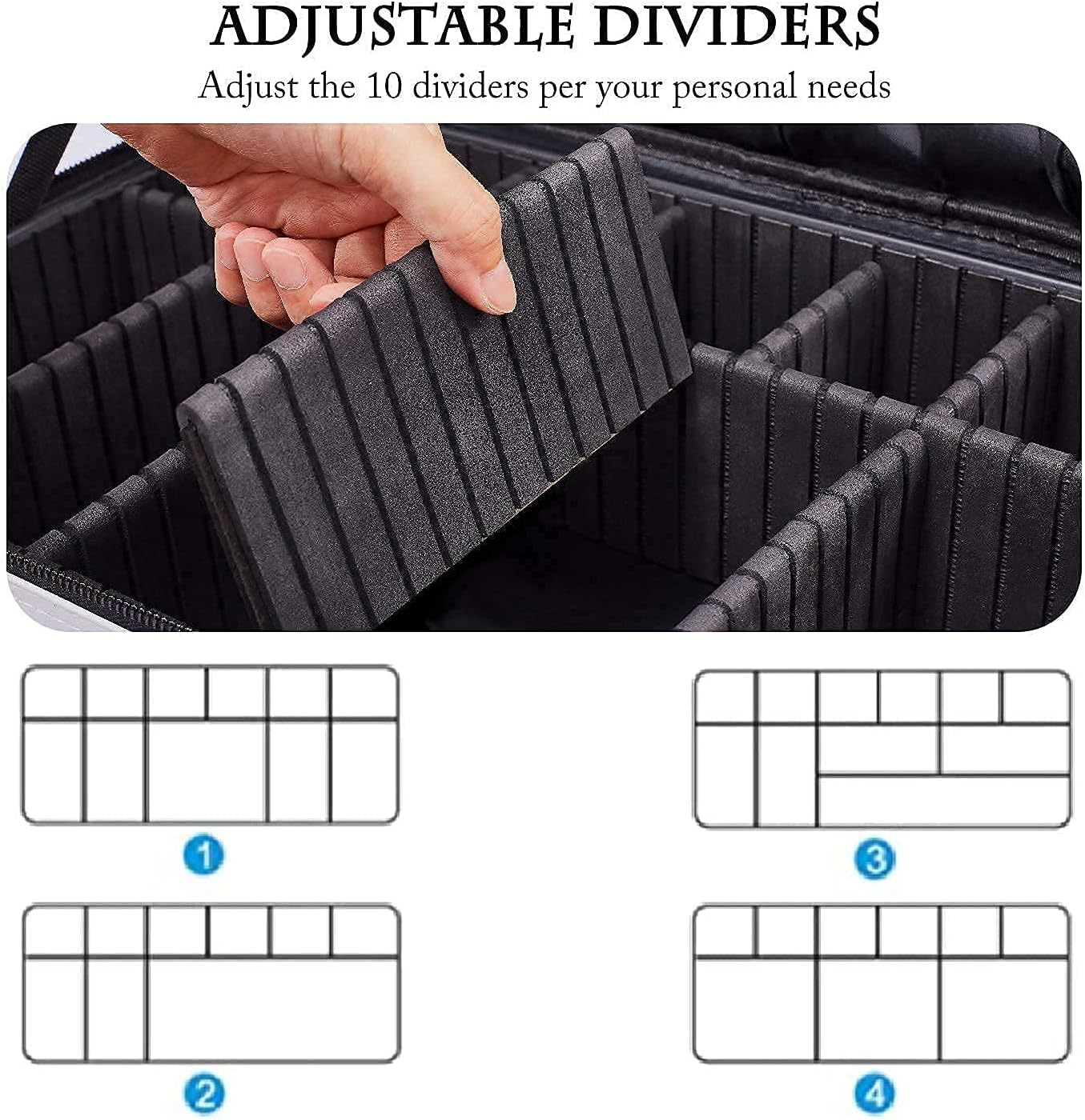 JOURMON Travel Makeup Train Case,Large Capacity Cosmetic Bags for Women,Portable Makeup Bag Organizer with Adjustable Dividers & Shoulder Strap(Marble White, Large)