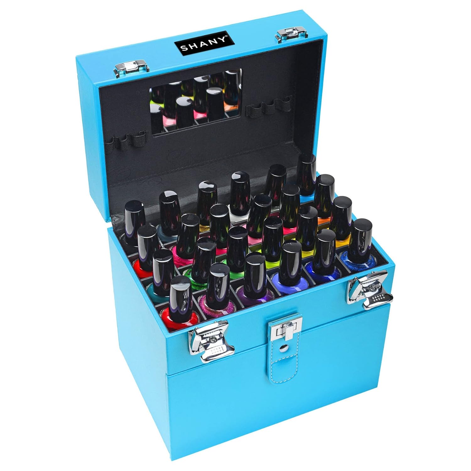 SHANY Color Matters - Makeup Travel Case Nail Accessories Organizer and Makeup Train Case - Makeup Storage Box - Vicious Blue