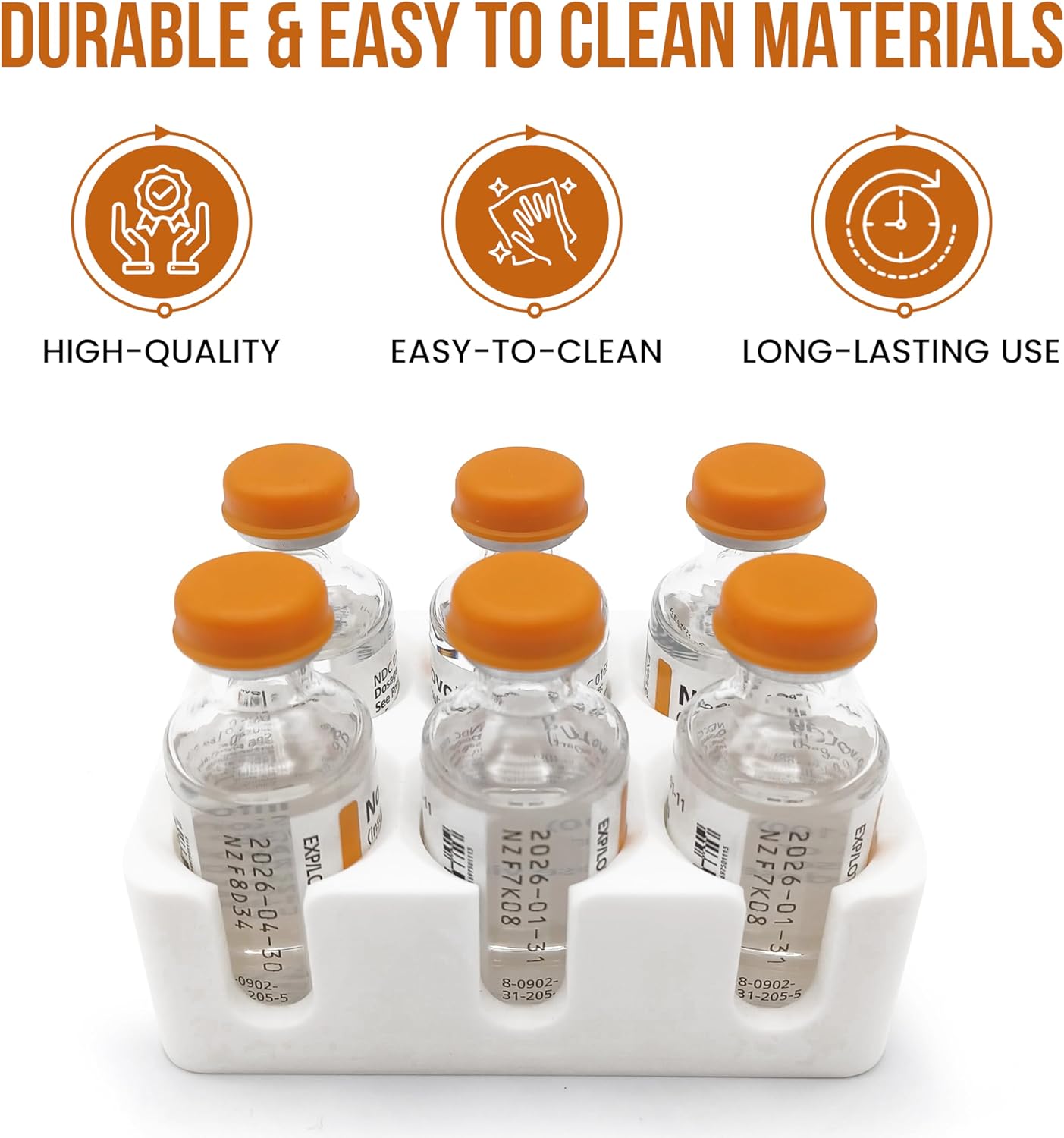 Insul-Grid: Insulin Vial Holder and Organizer for Refrigerator Storage, Diabetic Care and Space Saving, Holds 6 Standard 10 mL Vials for Insulin Like Novolog or Humalog, 23mm (0.9in) Diameter