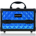 SHANY Chic Makeup Train Case Cosmetic Box Portable Makeup Case Cosmetics Beauty Organizer Jewelry storage with Locks, Multi trays Makeup Storage Box with Makeup Mirror - Peacock Blue