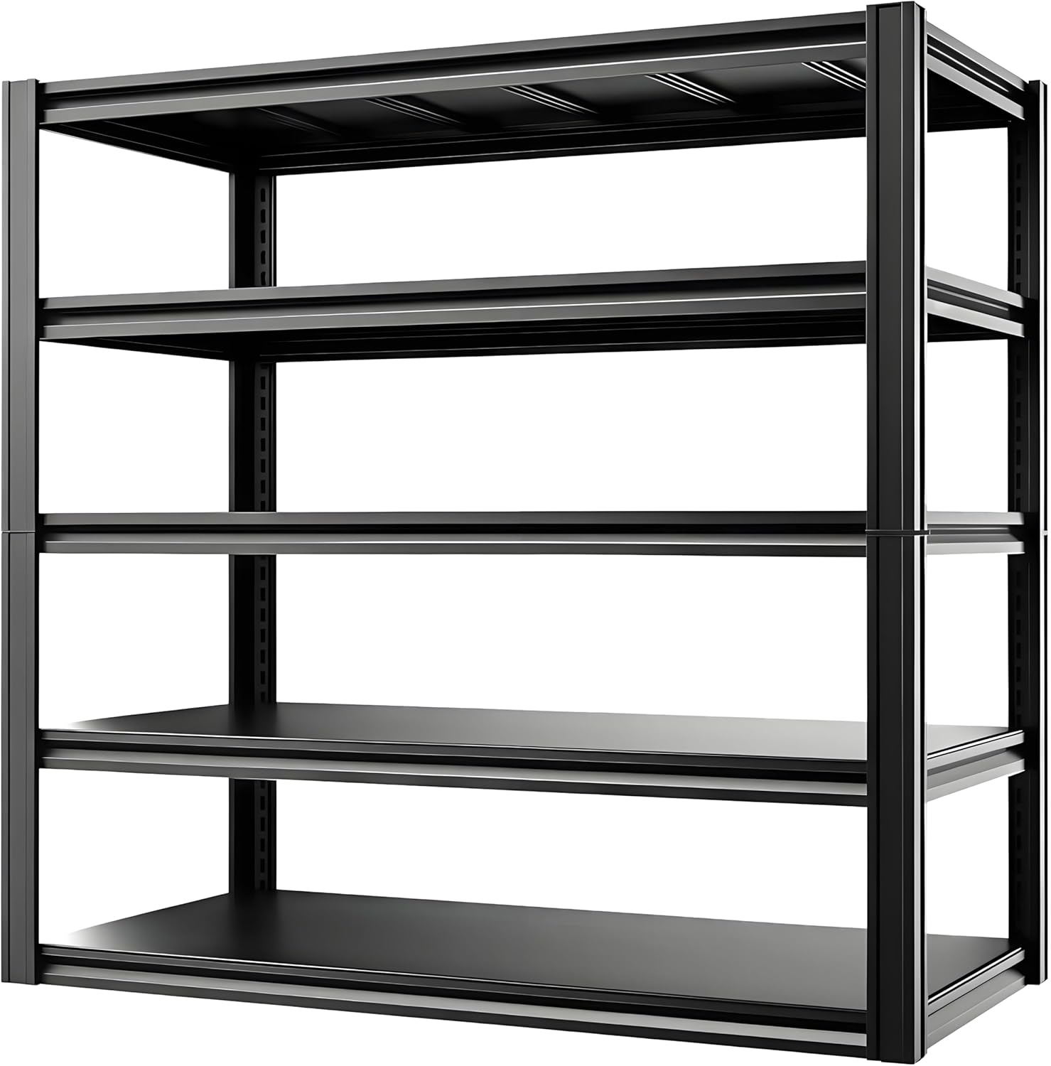 Industrial Storage Rack,Heavy-Duty Steel Shelving Unit 5-Tier,Multi-Purpose Garage Organization System Black 83" H x 54.5" W x 23" D