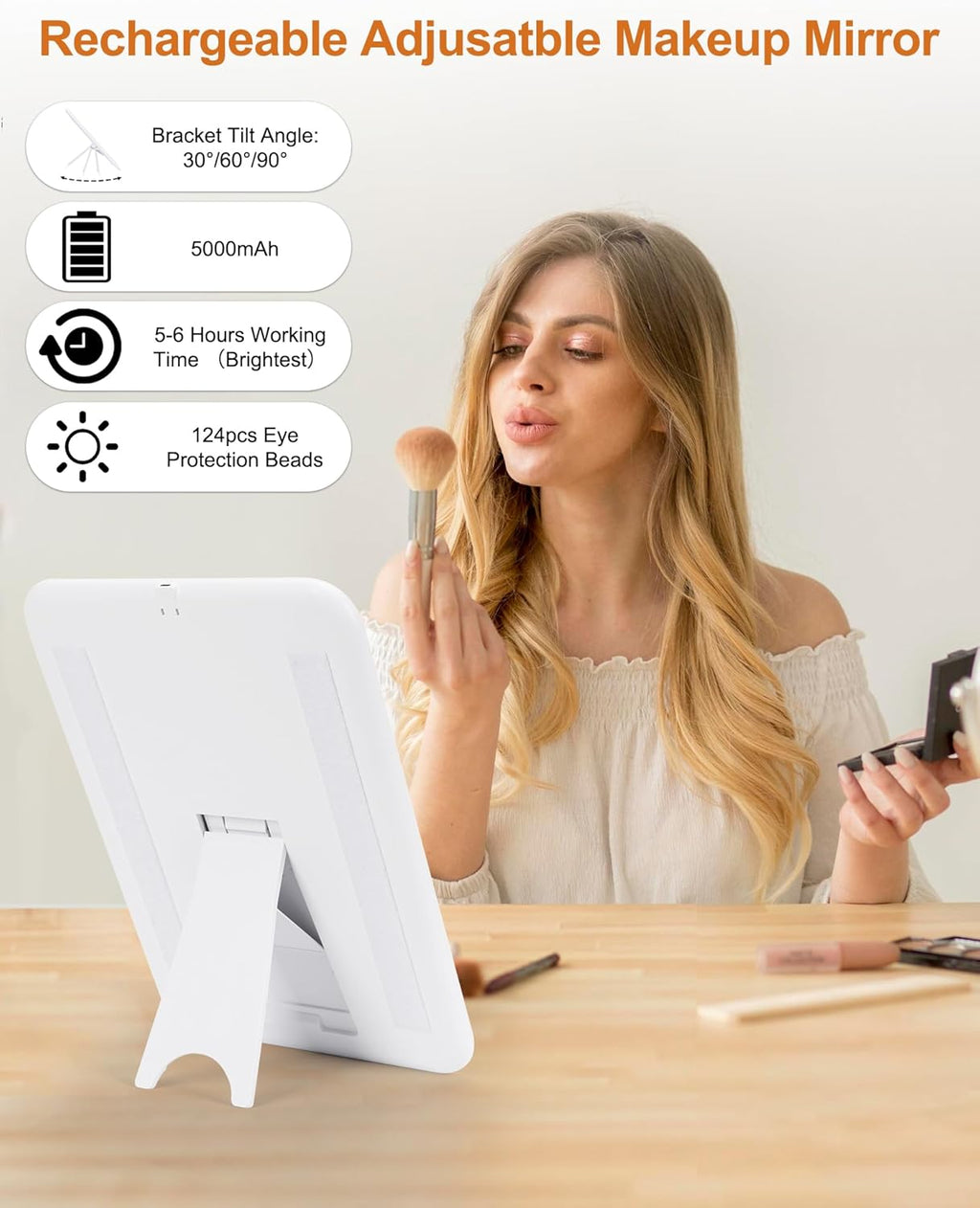 Relavel Extra Large Cosmetic Bag with LED Mirror, Train Makeup Case with Adjustable Dividers and 4 Removable Pouches, Hair Supplies Organizer, Portable Cosmetic Organizer Bag for Makeup Artists