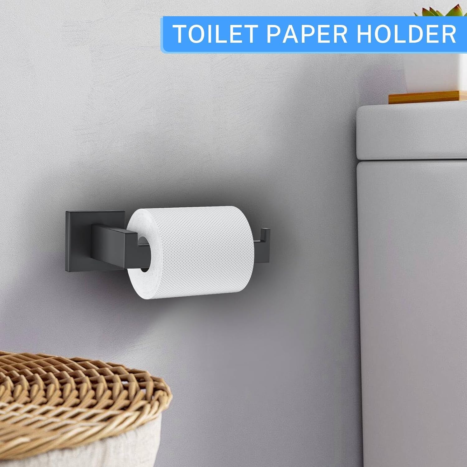 10-Piece Matte Black Bathroom Hardware Accessories Set Black Towel Bar Set Towel Holder Set Stainless Steel Wall-Mounted Towel Rack Set for Bathroom,23.6 Inch Towel Bar