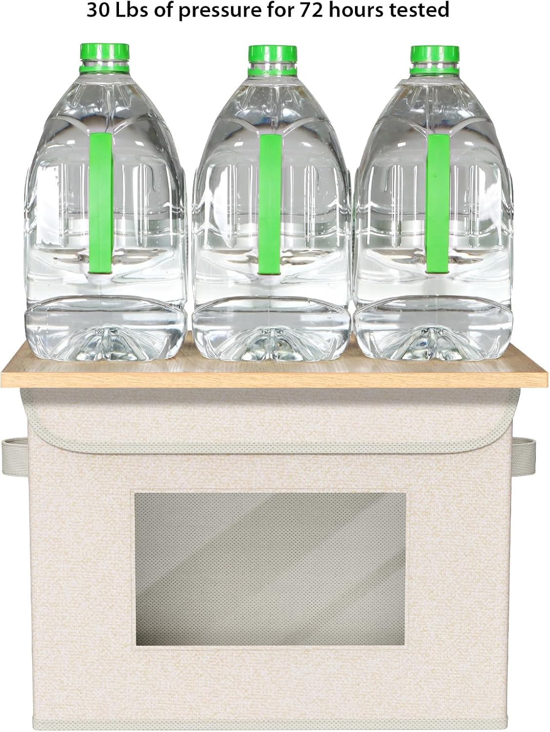 Univivi Collapsible Stackable Storage Bins with Lids [4-Pack] Foldable Fabric Closet Organizer Basket, Closet Organizers and Storage Cube Storage Bin for Home, Office, Bedroom (Beige, 17“ x 12” x 12")