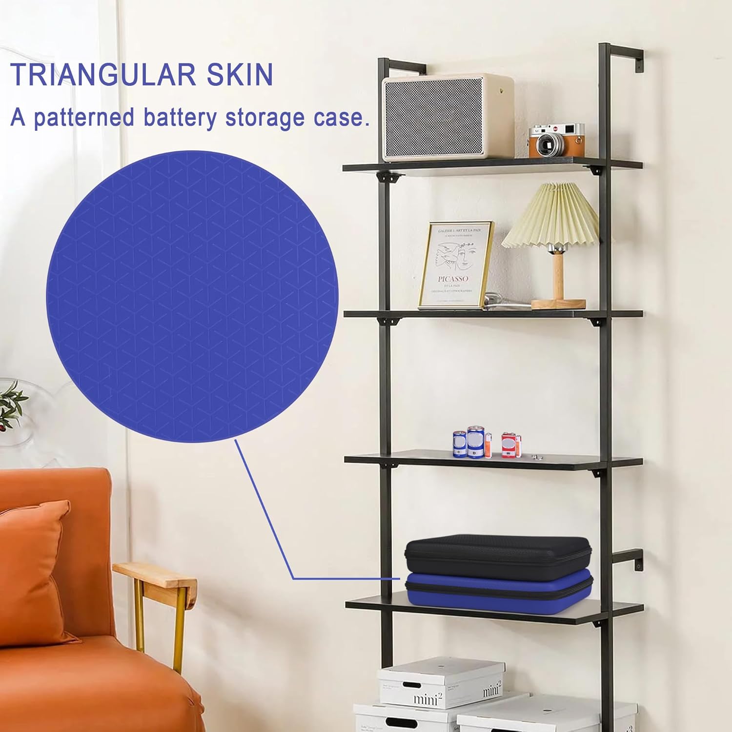 Battery Organizer Storage Case for AA AAA C D 9V, for 7 Batteries Variety Pack 111 Batteries Mesh Bag (Battery Not Included)