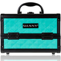 SHANY Chic Makeup Train Case Cosmetic Box Portable Makeup Case Cosmetics Beauty Organizer Jewelry storage with Locks, Multi trays Makeup Storage Box with Makeup Mirror - Turquoise