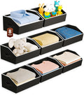 Large Closet Organizers and Storage Bins - 8 Pack Trapezoid Storage Baskets for Shelves, Foldable Fabric Baskets with Handles Ideal for Closet, Basket, Wardrobe and Shelf Storage, Black