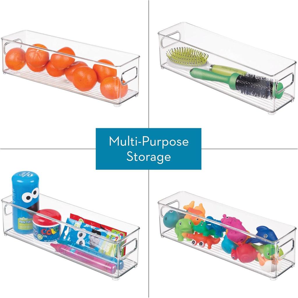 iDesign Stackable Fridge Bin - Kitchen Storage Bin for Pantry, Cabinets, or Fridge, Set of 6, Clear