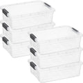 Superio Clear Storage Boxes with Lids, 13.7 Quart Plastic Container Bins for Organizing, Stackable Crates, BPA Free, Non Toxic, Odor Free, Organizers for Home, Office and Dorm, 6 Pack