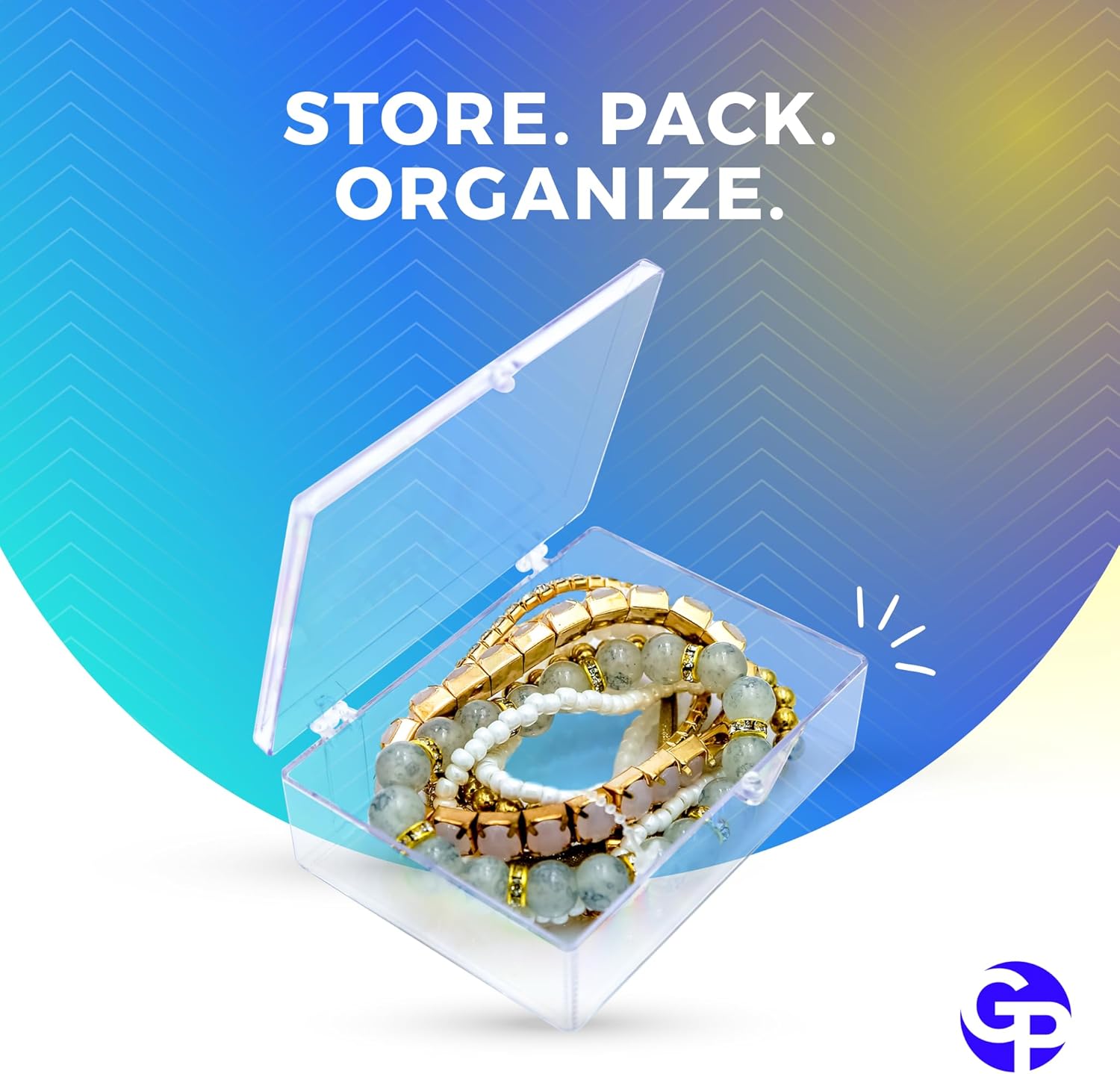 10-Pack Clear Hinged Plastic Containers, Keepsake Storage Boxes, 3 1/2" L x 2 9/16" W x 1" H, Made in USA, Plastic Display Case or Small Box for Storage and Organization