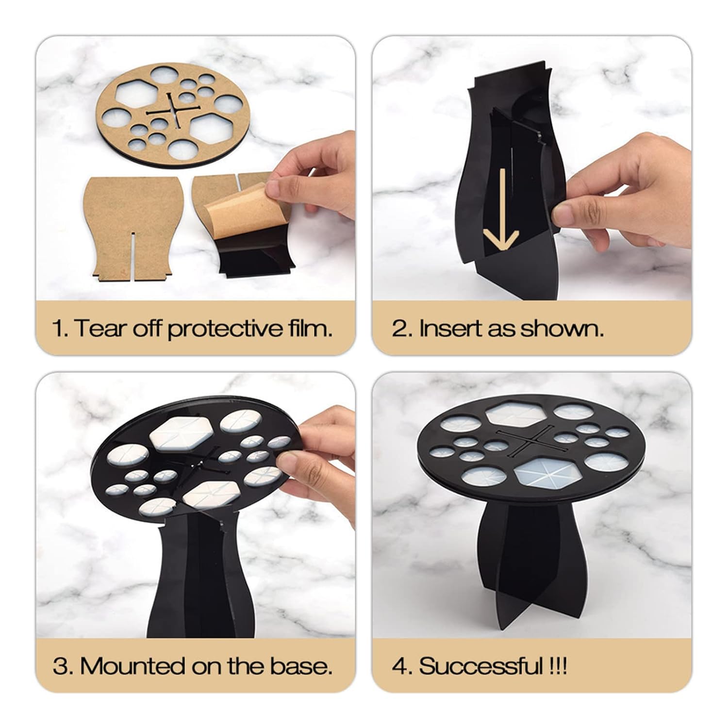 ZJchao Brush Drying Rack, 14 Holes Makeup Brush Holder Makeup Brush Drying Rack Stand Paint Brush Drying Holder Display Stand Make Up Organizer Tree Tray for Makeup Artist Paintbrushes (White)