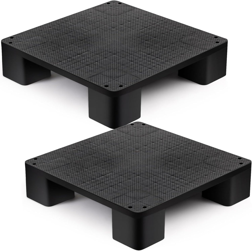 1 Pcs Plastic Pallet for Basement Storage Easy Stack Lightweight Floor Pallet Display Flooring Room Supermarket Christmas, Support up to 2000 Lbs (20'' L X 20'' W X 4.7'' H,Black)