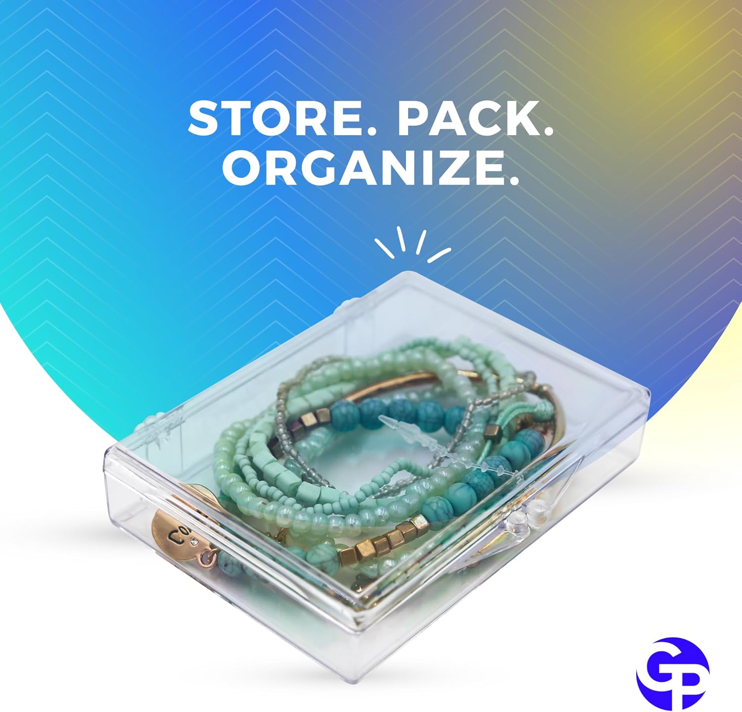 10-Pack Clear Hinged Plastic Containers, Keepsake Storage Boxes, 3 1/2" L x 2 9/16" W x 5/8" H, Made in USA, Plastic Display Case or Small Box for Storage and Organization