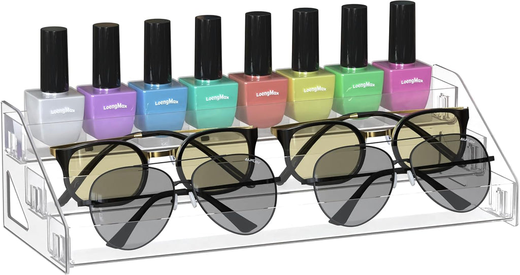 Sunglasses Organizer - Clear Eyeglasses Display - Eyeglasses Storage - Essential Oils Holder- Nail Polish Organizer(3 Layer)