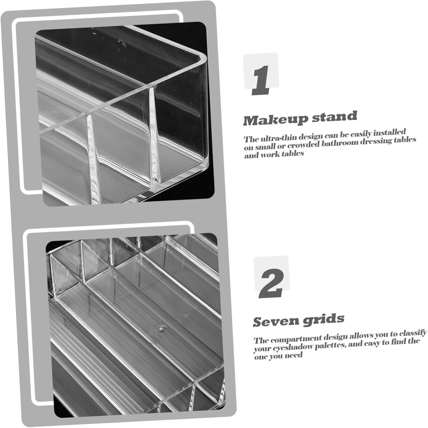 Acrylic Makeup Stand Eyeshadow Palette Holder Countertop Organizer Vertical Storage for Cosmetics