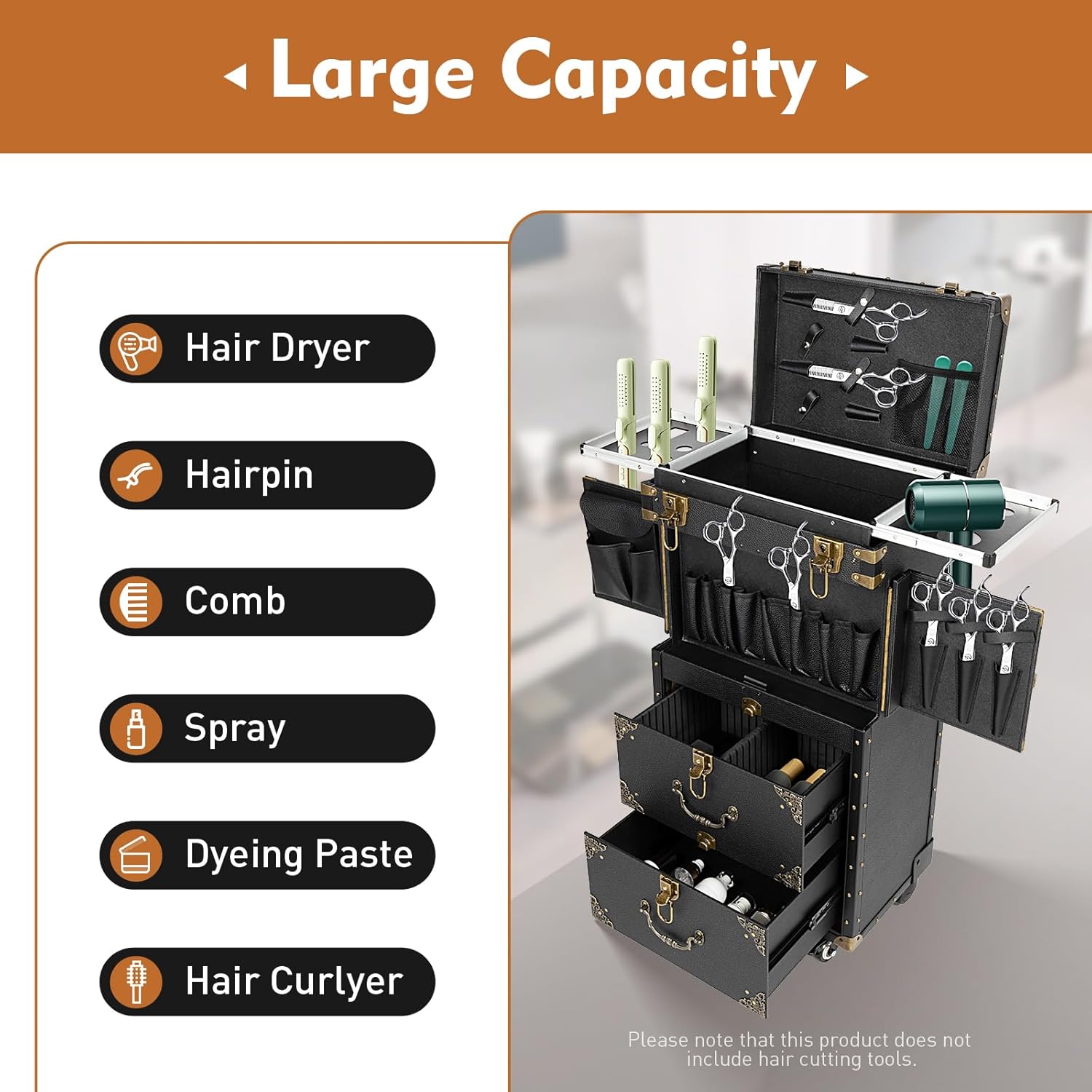 Cosmetic Train Case,Makeup Organizer Travel Case with Multiple Compartments,Rolling Makeup Case,Makeup Train Case,Professional Makeup Case with Wheels for Make-up Artists,55Lbs Load-Bearing