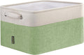 BALEINE 1 Pack Fabric Storage Bins for Shelves, Linen Storage Baskets for Organizing, Decorative Closet Bins for Clothes, Home (Green, 15''x11''x9.5'')