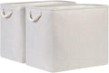 Bidtakay Fabric Beige Baskets Extra Large Organization Baskets for Clothes Set of 2 Collapsible Storage Bins for Shelves Cabinet 17x12x15 In Organizing Bins for Bedroom Blankets Pillow Towels Storage