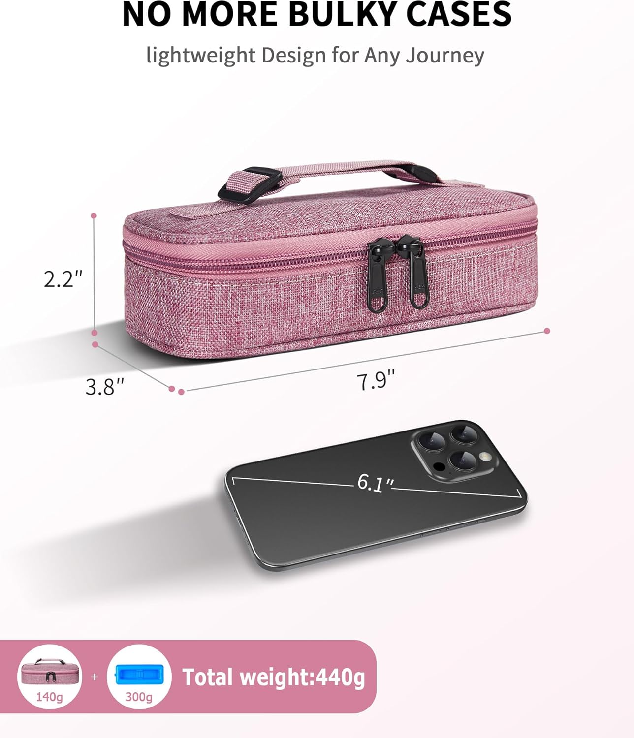 Insulin Vial Cooler Travel Case TSA Approved 300g Reusable Ice Brick Insulin Pen Case Holds 2 Pens and 2 Vials Long Lasting Medicine Cooler for Travel Camping and Outdoor Activities (Red)