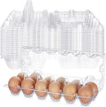 100 Pcs Plastic Egg Carton, 12 Grids Clear Chicken Egg Tray Disposable Plastic Holder Empty Container for Farm Refrigerator Fresh Storage