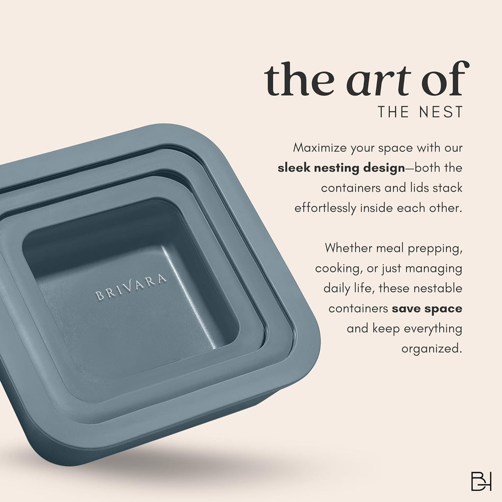 Ceramic Coated Glass Food Storage Container | No PTFE, PFOA, PFAS, and BPA | Reusable Non Toxic Meal Prep Container with Glass Lid | Easy To Store | 3 Cup Rectangle [Dusk]