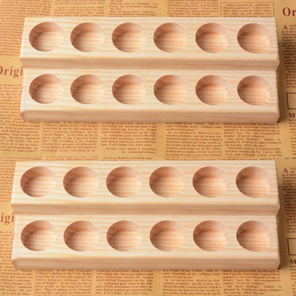 2 Pcs Wooden Essential Oil Display Stand 2 layer Tabletop Essential Oils Perfume Storage Racks Oil Bottles Holder Essential Oil Organizer Nail Polish Shelf for Organizing Displaying