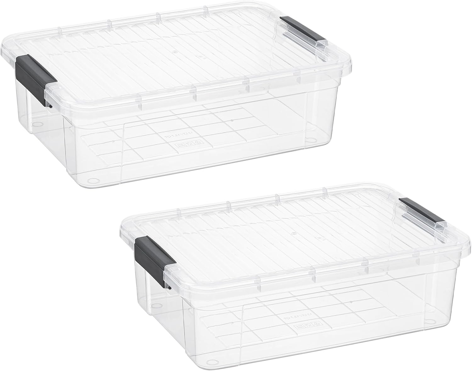 Superio Storage Bins with Lids, Clear Plastic Containers for Organizing, Stackable Totes, BPA Free, Odor Free, Organizer Boxes for Home, and Dorm (2 Pack, 13.7 Qt)