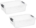 Superio Clear Storage Boxes with Lids, 13.7 Quart Plastic Container Bins for Organizing, Stackable Crates, BPA Free, Non Toxic, Odor Free, Organizers for Home, Office, School, and Dorm