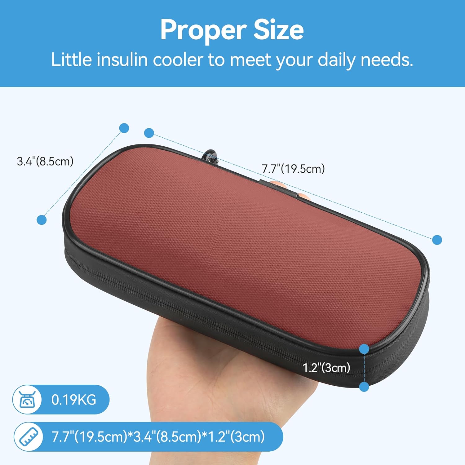 Insulin Travel Case Diabetic with 2 Reusable Ice Packs for Insulin Pen and Other Diabetic Supplies, Insulin Cooler Travel Case for The Daily Life and Trip, Red with Gray