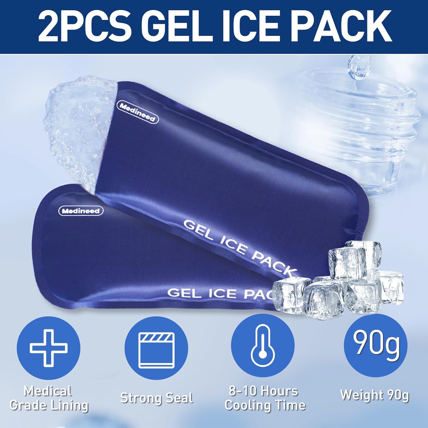 Insulin Cooler Travel Case, Portable Temperature Display Medicine Travel Cooler, Diabetes Case with 2 Reusable Ice Packs TSA Approved for Diabetic Supplies Patent Pending (Blue)