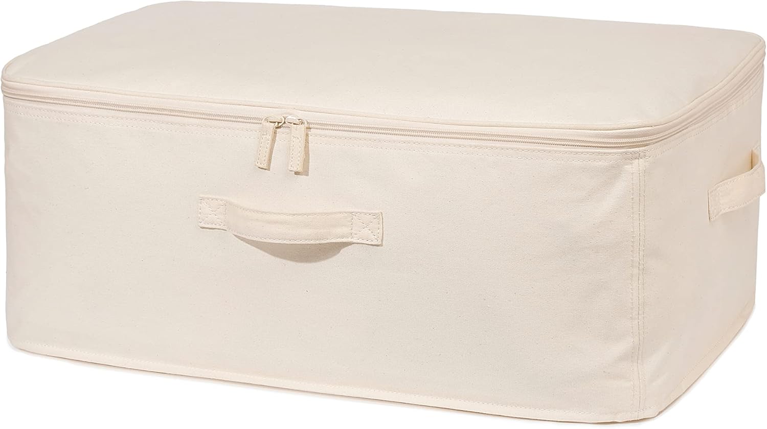 Decorative Basket Rectangular Fabric Storage Bin Organizer Basket with Handles for Clothes Storage (24 x 15.7 x 9, Beige)