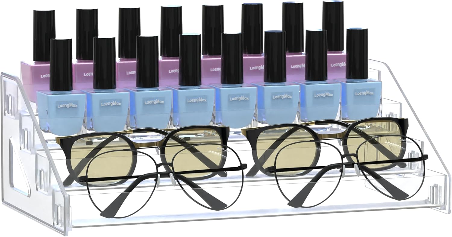 Sunglasses Organizer - Clear Eyeglasses Display - Eyeglasses Storage - Essential Oils Holder(4 Layer)