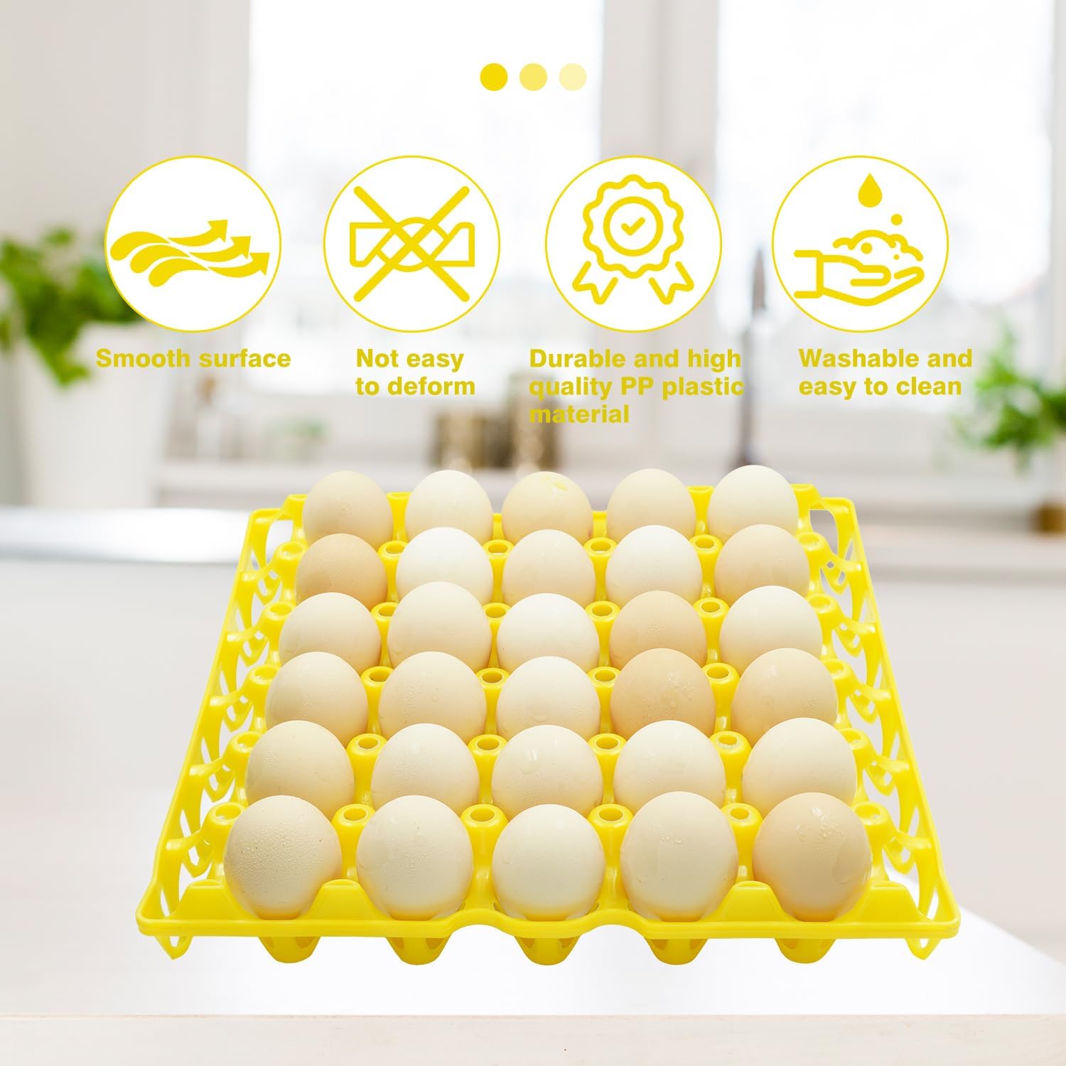 10 Pack Bulk Egg Tray,Reusable Plastic Egg Holder,Durable Egg Cartons,Stackable 30-Egg Crates for Home Chicken Farmers Transportation Storing Sharing Selling Fresh Eggs