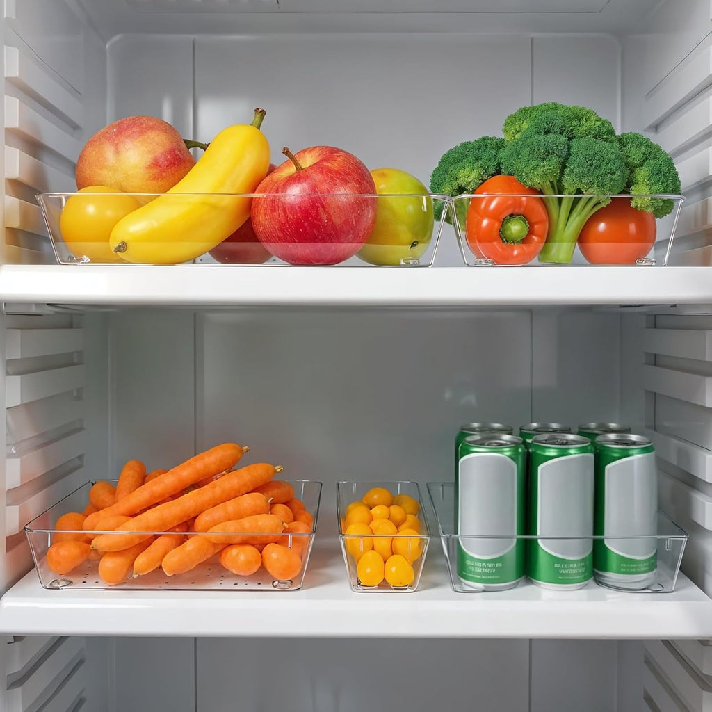 12 Pcs Clear Plastic Drawer Organizer, 12"x 6"x2", 9"x6"x2", 6"x3"x2", Kitchen Bathroom Fridge Utensil Vanity Drawer Organizers Tray Makeup Storage Organizer Drawers Trays for Organization Office