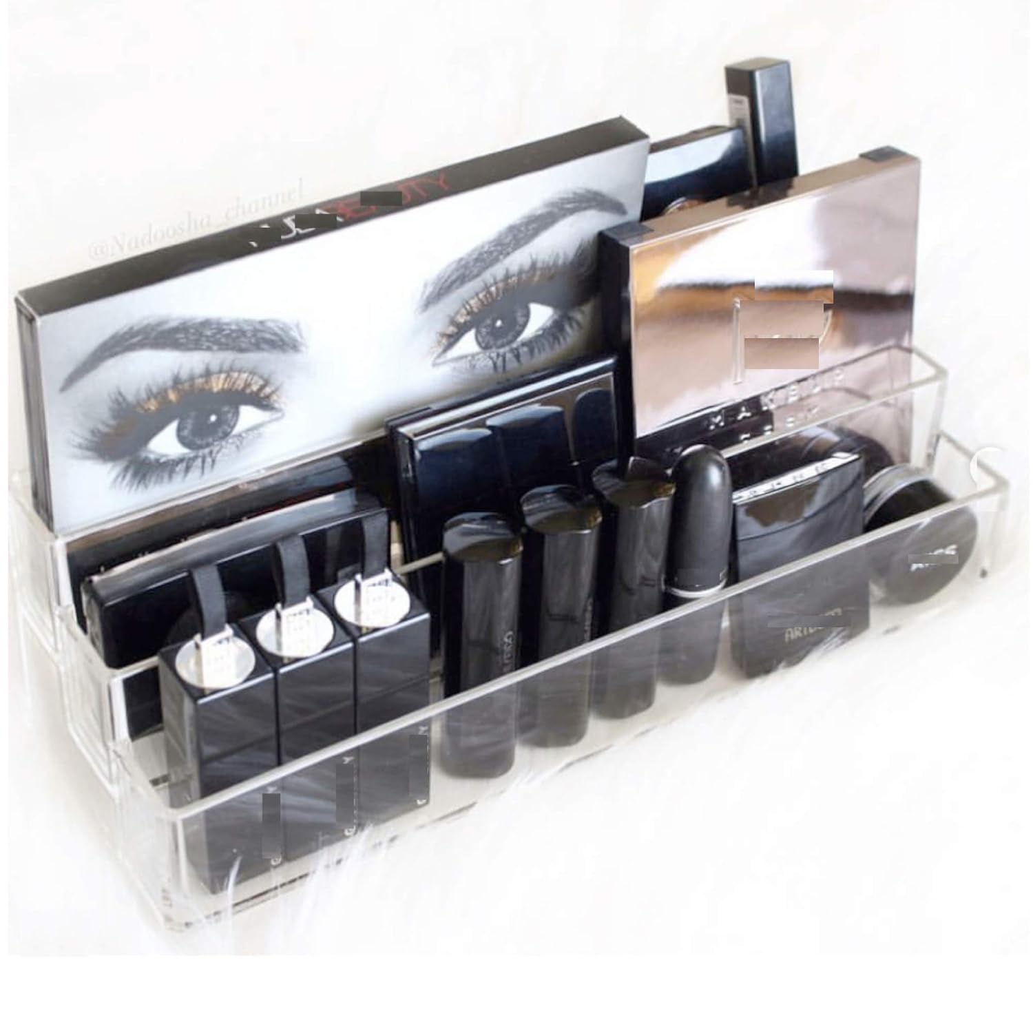 byAlegory Tiered Acrylic Eyeshadow Palette Makeup Organizer (Small Palettes, Compacts, Lipsticks, Lip Gloss, Eye Shadows, Cosmetics) | 3 Tier Cosmetic Storage (CLEAR)