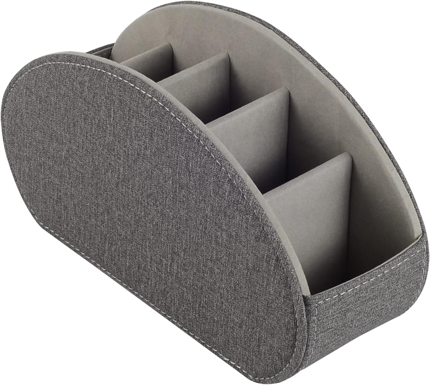 Remote Control Holder,TV Remote Caddy/Box with 5 Compartments,Bedside Table Organizer for Controller,Glasses,makeup brushes,jewelry and Media Player,Pen/Pencil Storage (Grey)