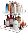 2-Tier Perfume Tray,Clear Perfume Organizer for Dresser and Counter,Acrylic Perfume Stand Organizer Vanity Trays Makeup Storage Holder for Bedroom Decor (10x8)