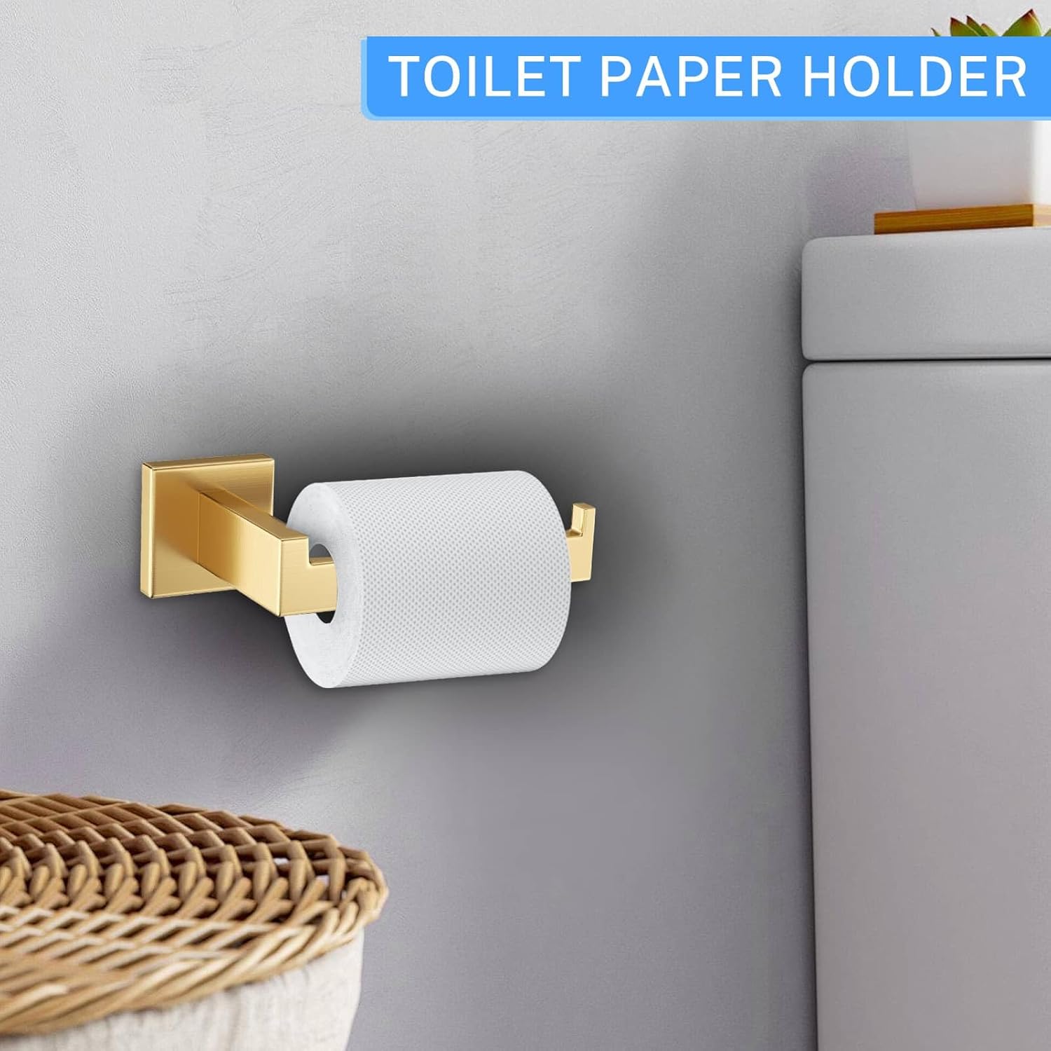 10-Piece Brushed Gold Bathroom Hardware Set Gold Towel Bar Set,Towel Holder/Rack for Bathroom,Stainless Steel Wall-Mounted 23.6 Inch Bathroom Accessories Set