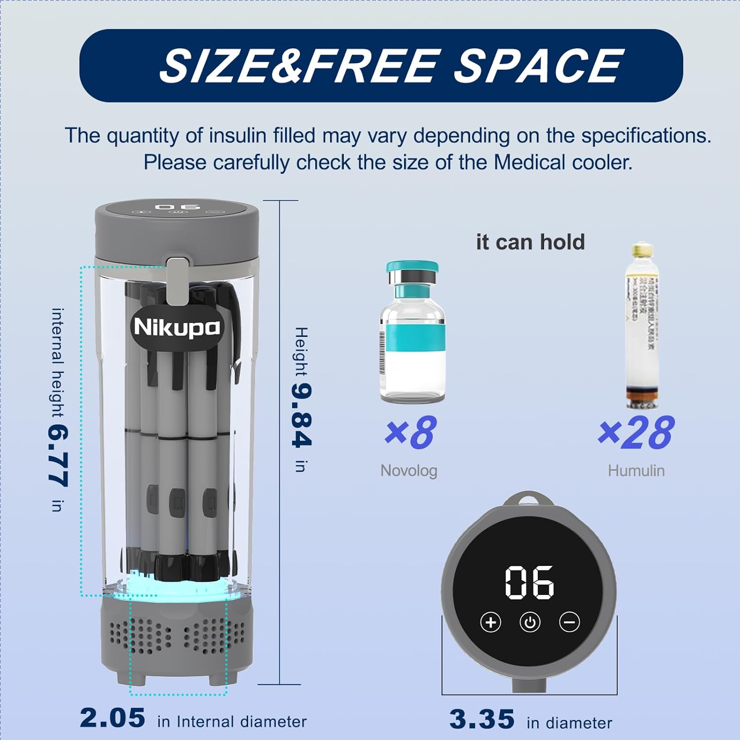 Insulin Cooler Travel Case TSA Approved, Portable Refrigerated Medical Cooler (1–7 Medication Pens), Diabetes Travel Case for Insulin