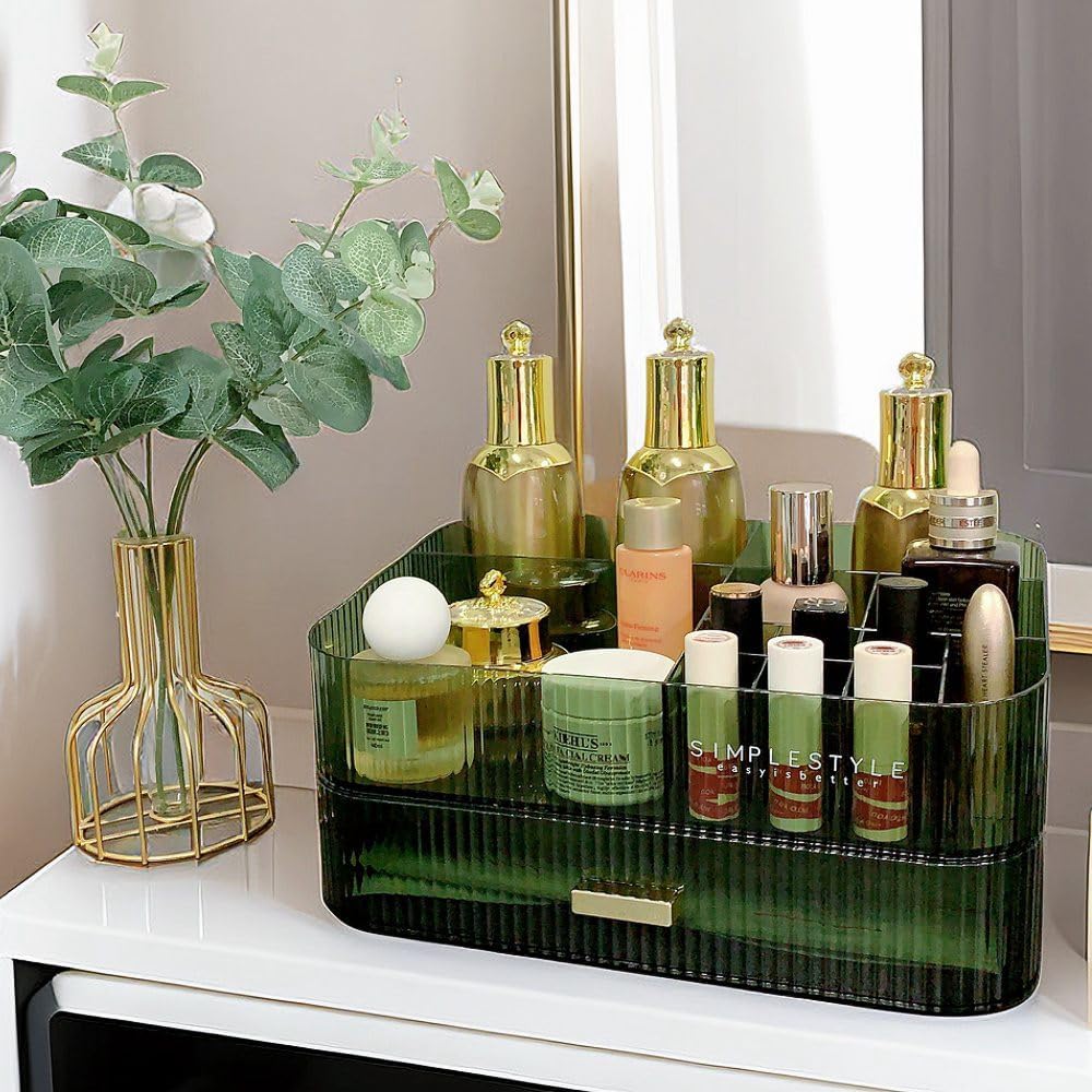 Makeup Organizer with Drawers Stackable Skincare Cosmetic Makeup organization for vanit Bathroom Desk Countertop