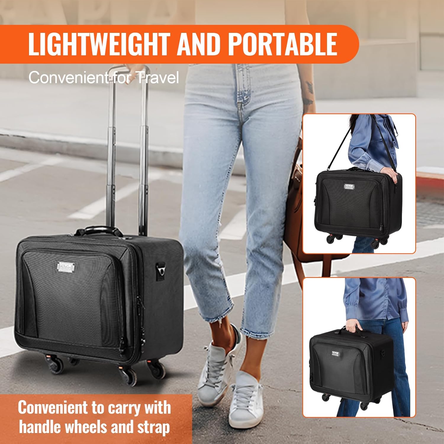 VEVOR Makeup Train Case Professional Makeup Storage Organizer Box Make Up Carrier for Women and Girls