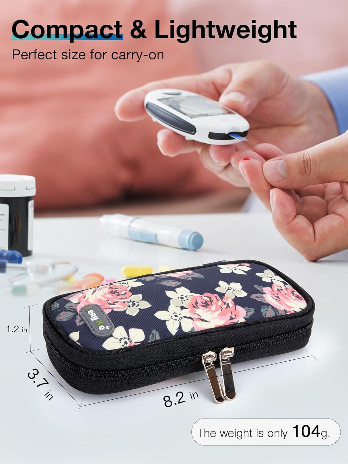 Insulin Cooler Travel Case TSA Approved, Insulin Pen Case, Medication Cooler for Travel (Flower)